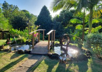 Cafeteria nas montanhas com cardápio de primavera