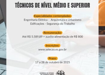 Governo do Estado abre processo seletivo para cargos técnicos de nível médio e superior