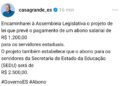 Governo do Estado anuncia pagamento de abono para servidores