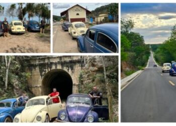 Três Fuscas percorrem a histórica rota da Estrada de Ferro Bahia-Minas
